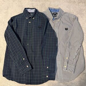 Youth Chaps Checkered Button Down Shirts - size 10/12